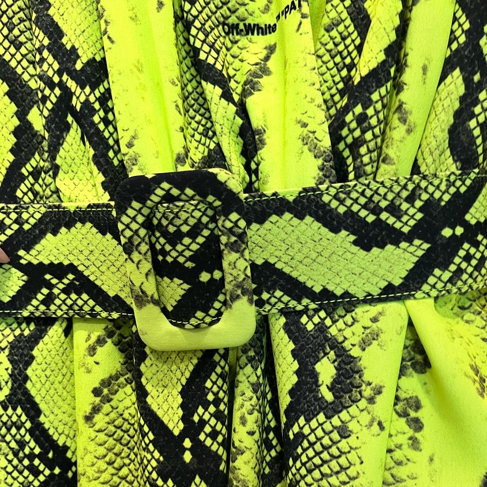 OFF/WHITE 80s Deep V Python-Print Mini Dress - Picture 10 of 14